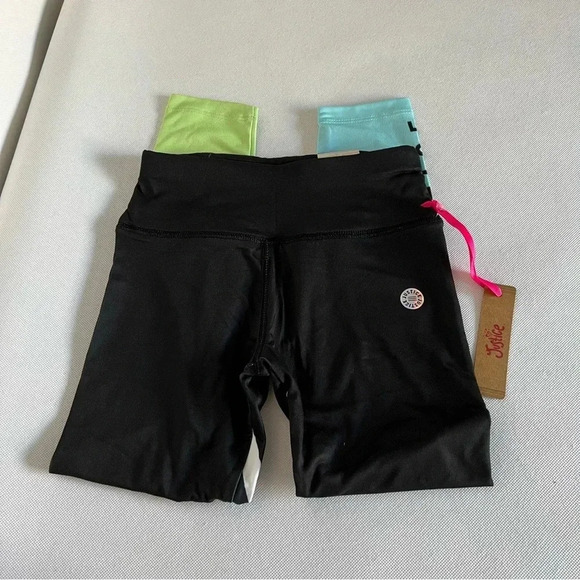 Justice Girls Ankle Collection X Color Blocked Leggings Size Small (7/8) Black - Picture 4 of 12